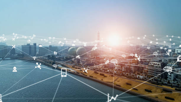 istock Smart city and communication network concept. 5G. LPWA (Low Power Wide Area). Wireless communication. 1459218958