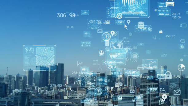 istock Smart city and communication network concept. 5G. LPWA (Low Power Wide Area). Wireless communication. 1459219075