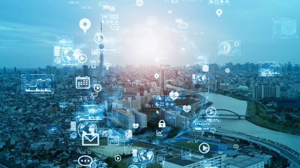 istock Smart city and communication network concept. 5G. LPWA (Low Power Wide Area). Wireless communication. 1459219088
