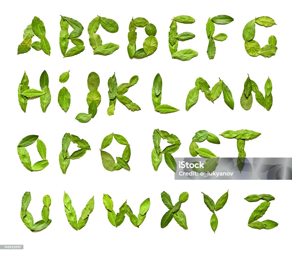 グリーン leafs から a to z - アルファベットのロイヤリティフリーストックフォト