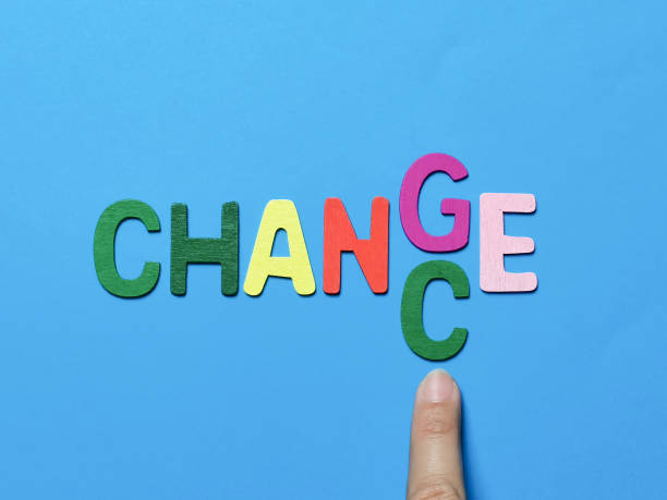 istock Words chance and change made from colorful alphabets with against blue background. 1459222039