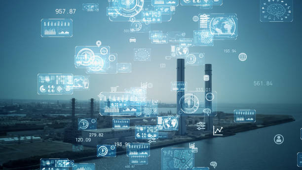 istock Industrial technology concept. Communication network. INDUSTRY 4.0. Factory automation. 1459229426