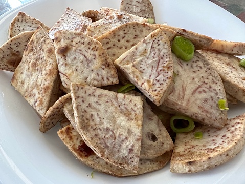 Taiwan traditional taro snack ready to be served