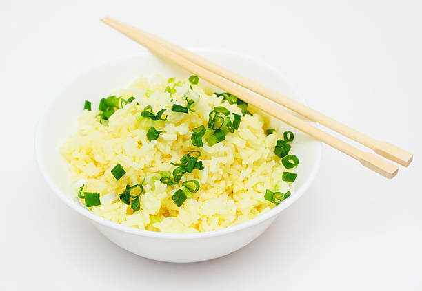 Rice in bowl. stock photo