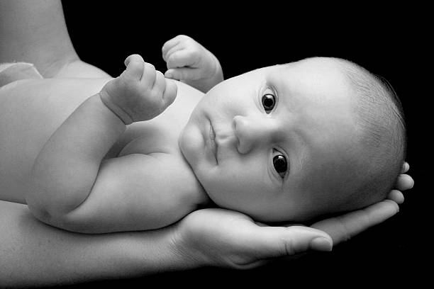 Silhouette of baby's face