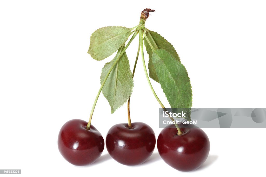 Три cherries - Стоковые фото Белый фон роялти-фри