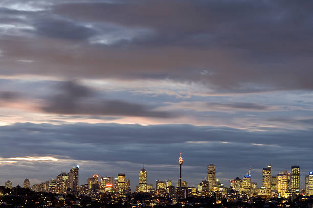 Sydney Night Skyline stock photo