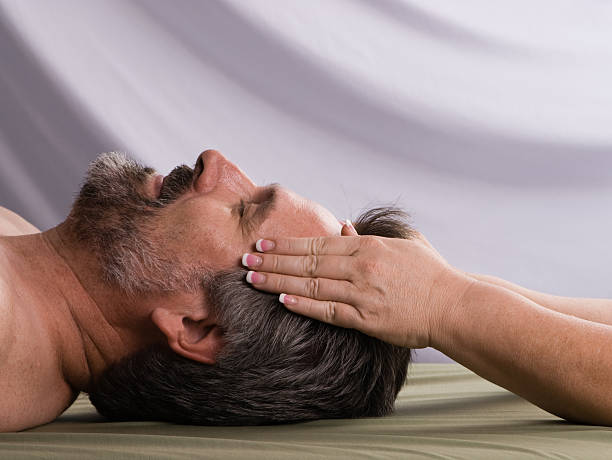istock Mature man having facial 145923409