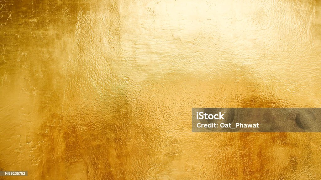 Gold shiny wall abstract background texture, Beatiful Luxury and Elegant Gold - Metal Stock Photo