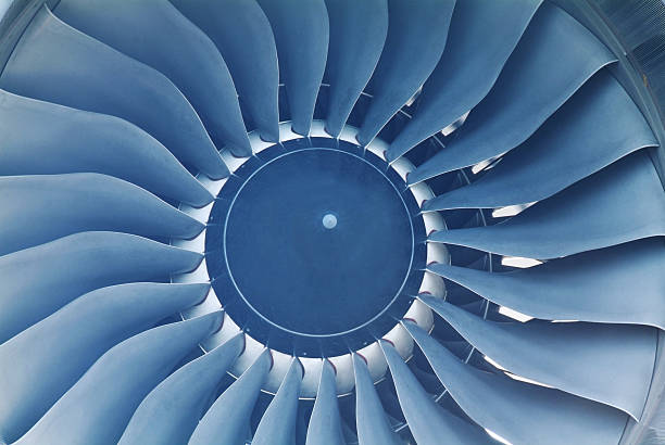 istock Close-up of the inside of a jet engine 145923594