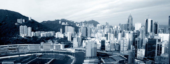 Panorama of Happy Valley in early morning, Hong Kong