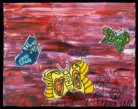 Children's Painting - Flying Butterfly