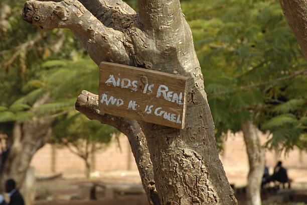 Sign at a Zambian school about aids.