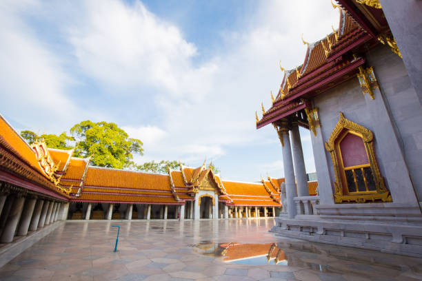 istock Wat Benchamabophit temple of Marble Temple blue sky 1459241940