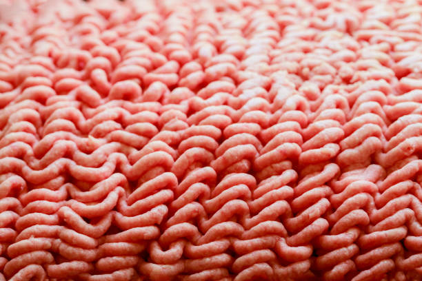 istock Raw uncooked ground beef, texture of minced meat. 1459242500