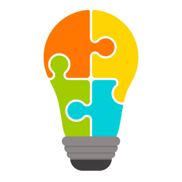 Light Bulb With A Piece Of Puzzle Autism Awareness Day Icon Vector  Illustration Stock Illustration - Download Image Now - iStock
