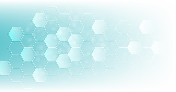 Background of hexagon geometric blue pattern. healthcare medical and technology background.Graphic digital science concept design.