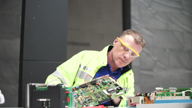 Electronic Engineer Repairs Circuit Board