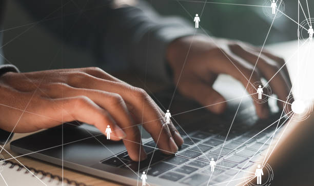istock Modern online technology to simplify HR systems. Human Resources (HR) management concept. People analytics, HR, recruitment, leadership and teambuilding. 1459251220