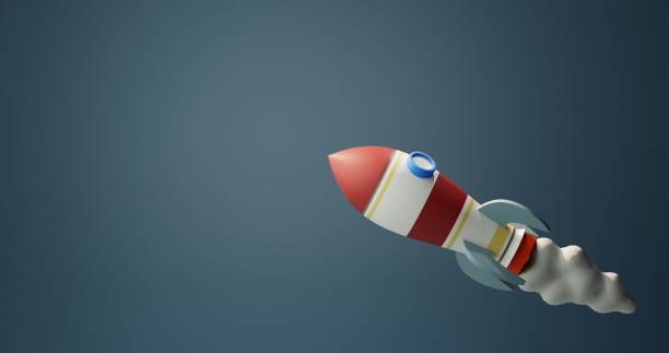 istock 3d rendering of a rocket flying up into the sky 1459251599