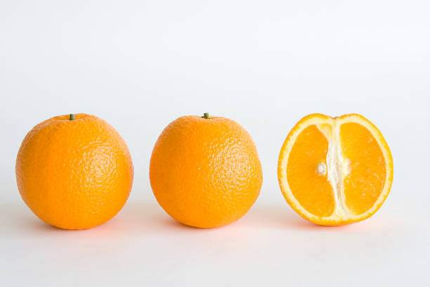 Three oranges stock photo