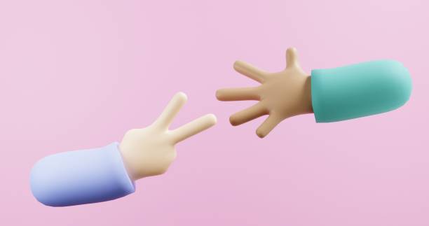 istock 3d render of a hand playing paper scissors pose 1459252307