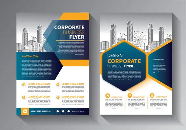 Vector illustration of flyer brochure business template