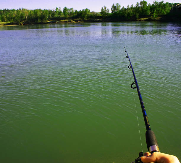 Fishing with patience stock photo