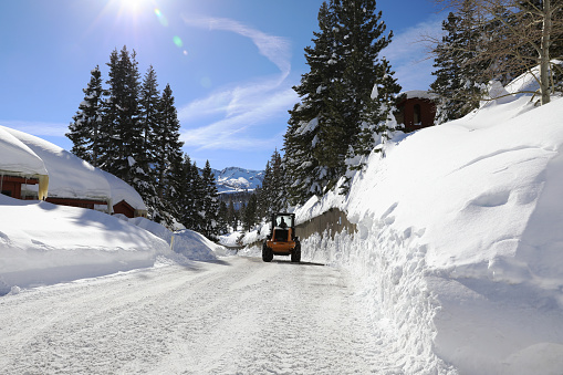 Snow removal and road maintenance after storm