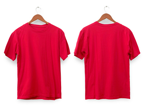Red Tshirt Mock Up Front And Back View Isolated Plain Red Shirt Mockup ...
