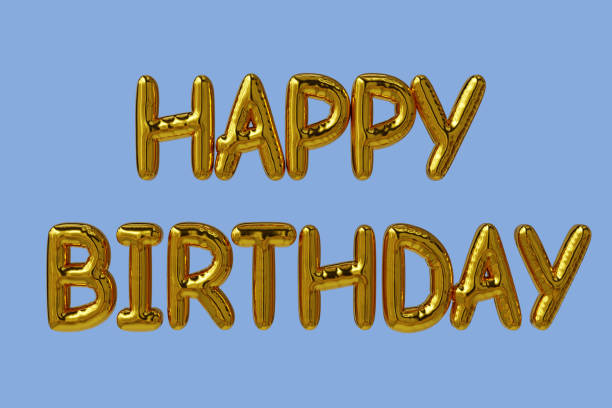 istock birthday party decoration typo foil balloons,3d rendering 1459260141