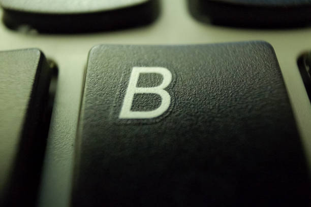 A B keyboard button of the computer keyboard. Business, technology and working concept.