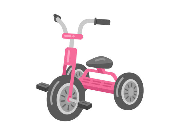 illustrations, cliparts, dessins animés et icônes de illustration d’un tricycle rose pour enfants. - tricycle