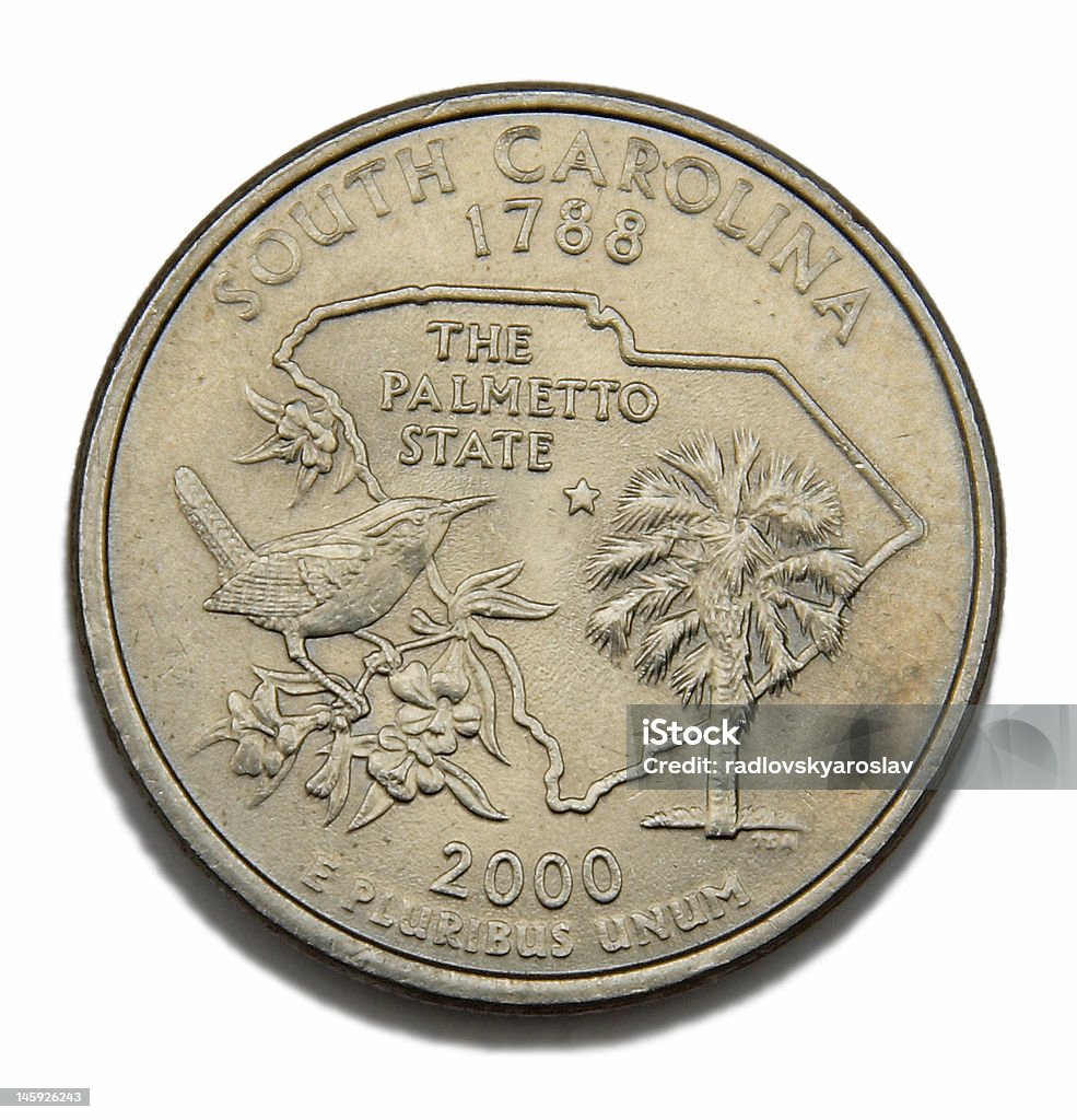 South Carolina USA quarter dollar South Carolina United states of America quarter dollar Circle Stock Photo