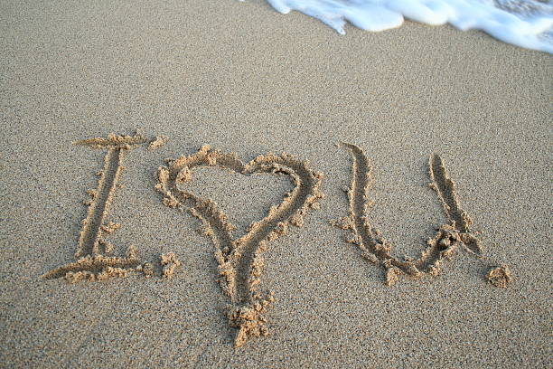 istock I Love You on the Beach 145926268