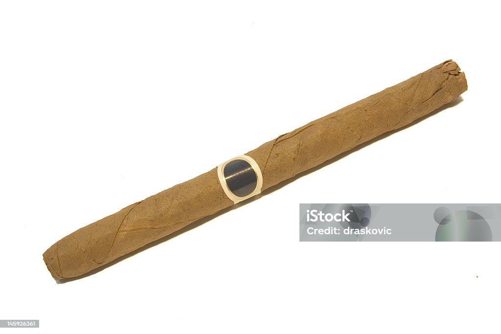 cigar big cigar at the white background Addiction Stock Photo