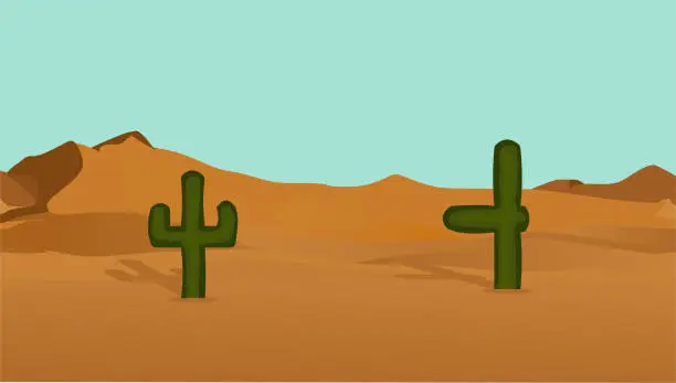 Vector illustration of Cactus Plant Climate Change