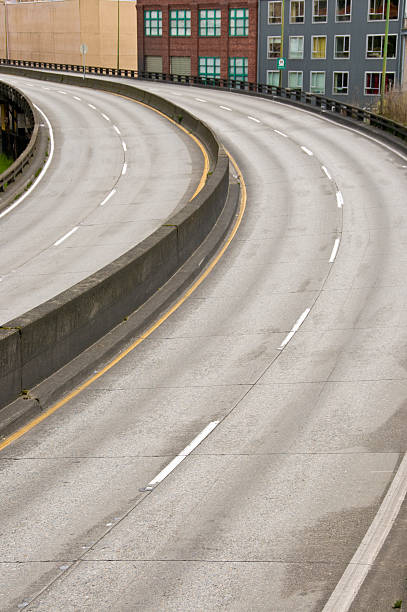 empty curving highway stock photo