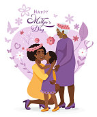 istock Happy mother's day. African American Mother hugs her daughter and granddaughter. Mom's love. International Women's Day. Three generation. 1459275798