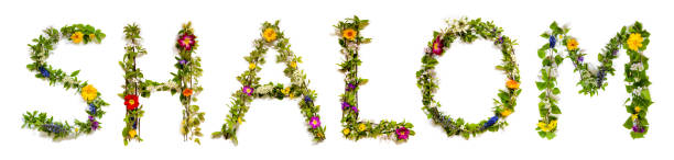 istock Blooming Flower Letters Building Hebrew Word Shalom Means Hello 1459275882