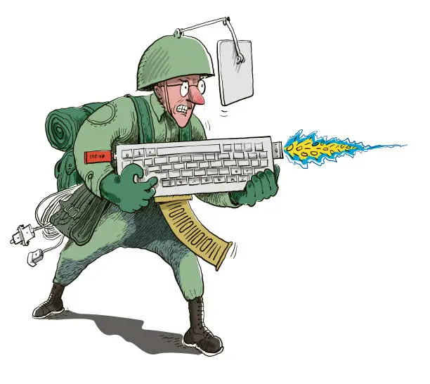 Vector illustration of Digital warfare