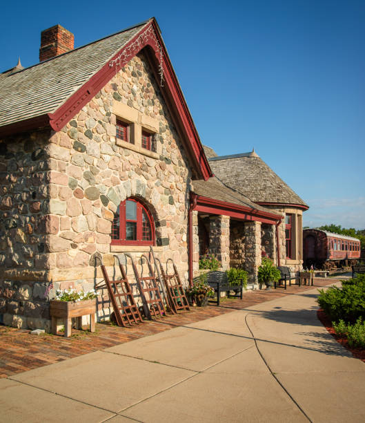istock Classic old Train Station Structure Standish Michigan 1459280319