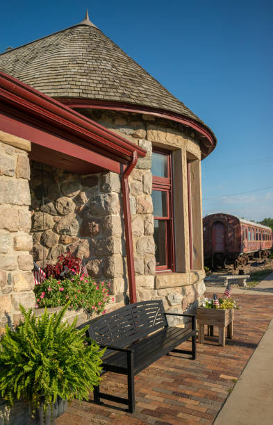 istock Classic old Train Station Structure Standish Michigan 1459280322