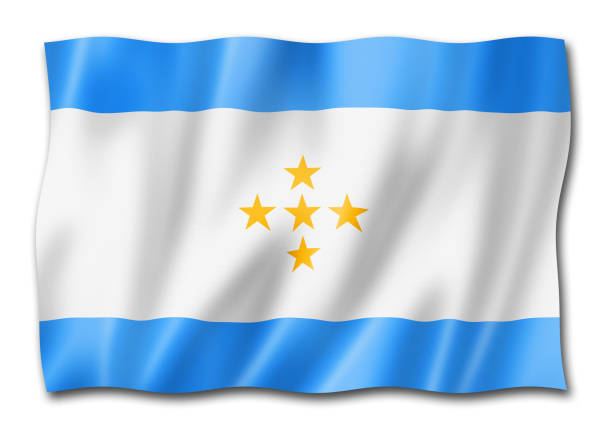 East Polynesian people ethnic flag, French Polynesia. 3D illustration