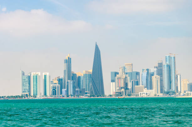 istock Doha Business District view from the sea 1459283773