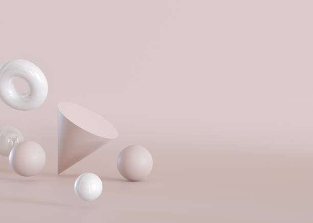 istock Empty scene with geometric forms. Beige background. Template for product, cosmetic presentation. Mock up. Backdrop with empty, copy space. Display, showcase. Levitation. 3D rendering. 1459288084
