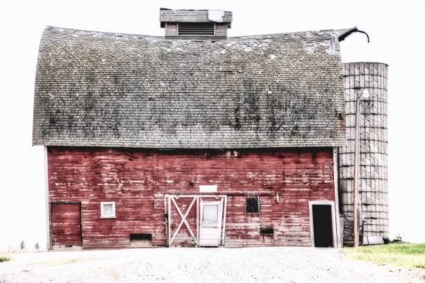 istock Red barn in the countryside area during the daytime 1459290409