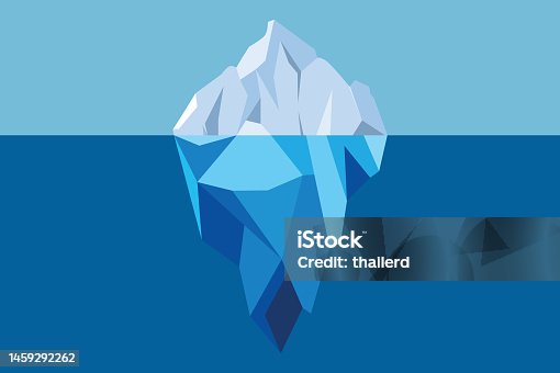 istock Iceberg Floating in Blue Ocean Vector Illustration. 1459292262