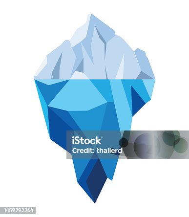 istock Iceberg Isolated. Iceberg on White Background, Polygonal Illustration. All in a single layer. 1459292264