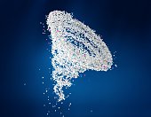 3D rendering of Detergent grain cyclone on a blue background. Great for advertisement and posters